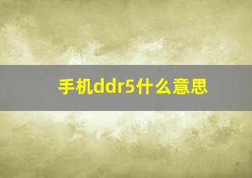 手机ddr5什么意思