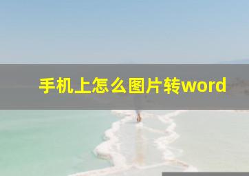 手机上怎么图片转word