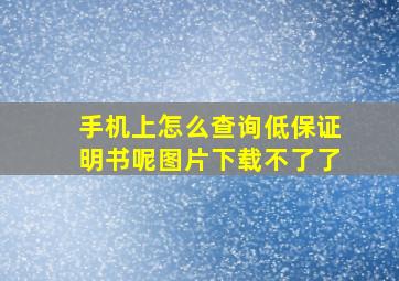 手机上怎么查询低保证明书呢图片下载不了了