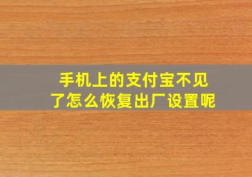 手机上的支付宝不见了怎么恢复出厂设置呢