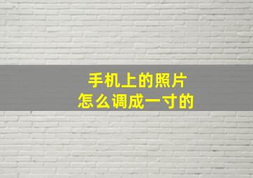 手机上的照片怎么调成一寸的