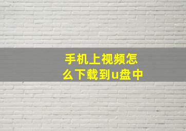 手机上视频怎么下载到u盘中