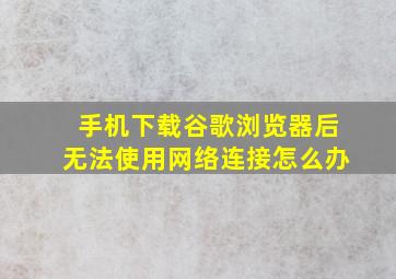 手机下载谷歌浏览器后无法使用网络连接怎么办