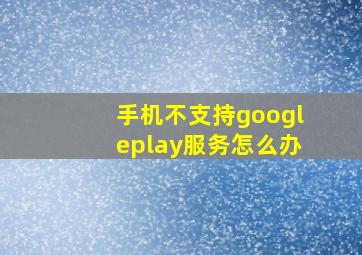 手机不支持googleplay服务怎么办