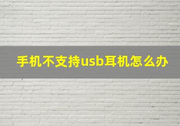 手机不支持usb耳机怎么办