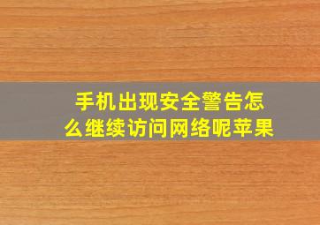 手机出现安全警告怎么继续访问网络呢苹果