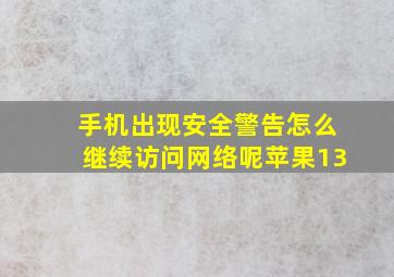 手机出现安全警告怎么继续访问网络呢苹果13