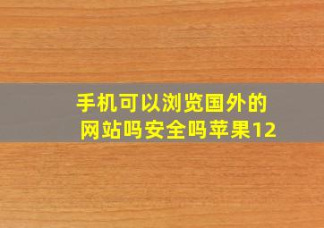 手机可以浏览国外的网站吗安全吗苹果12