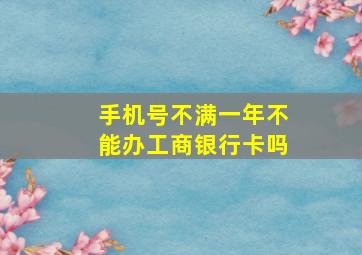 手机号不满一年不能办工商银行卡吗