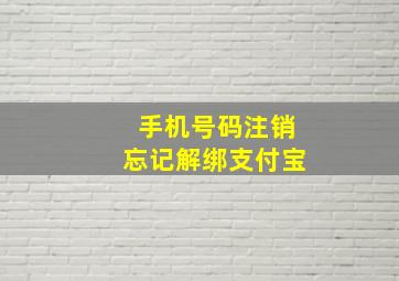 手机号码注销忘记解绑支付宝