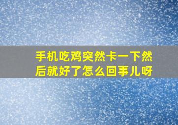 手机吃鸡突然卡一下然后就好了怎么回事儿呀