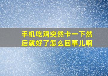 手机吃鸡突然卡一下然后就好了怎么回事儿啊