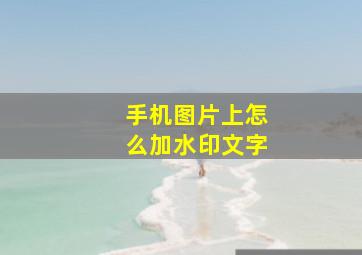 手机图片上怎么加水印文字