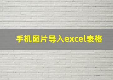 手机图片导入excel表格