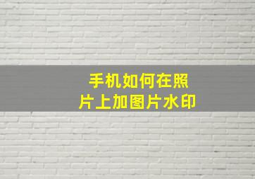 手机如何在照片上加图片水印