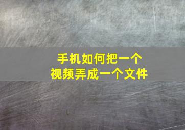 手机如何把一个视频弄成一个文件