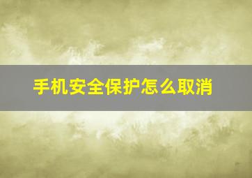 手机安全保护怎么取消