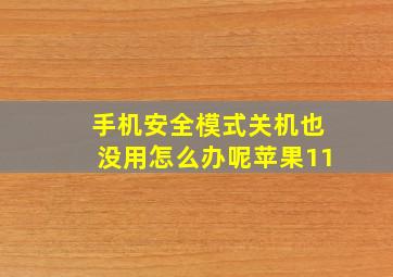 手机安全模式关机也没用怎么办呢苹果11