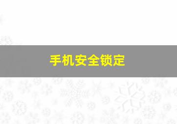 手机安全锁定