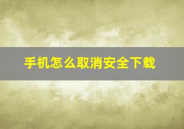 手机怎么取消安全下载