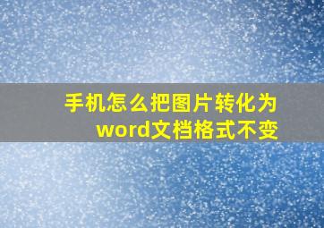 手机怎么把图片转化为word文档格式不变