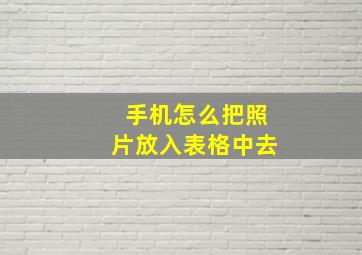 手机怎么把照片放入表格中去