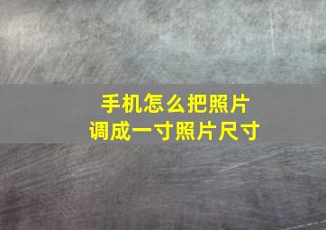 手机怎么把照片调成一寸照片尺寸