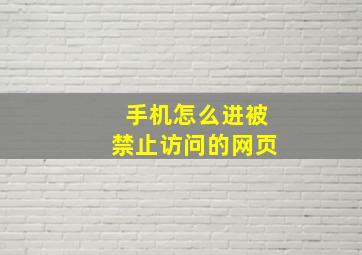 手机怎么进被禁止访问的网页