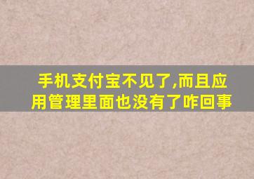 手机支付宝不见了,而且应用管理里面也没有了咋回事