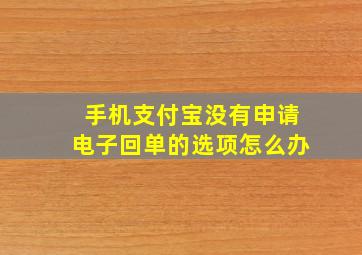 手机支付宝没有申请电子回单的选项怎么办