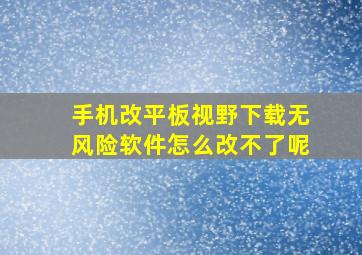 手机改平板视野下载无风险软件怎么改不了呢