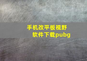 手机改平板视野软件下载pubg