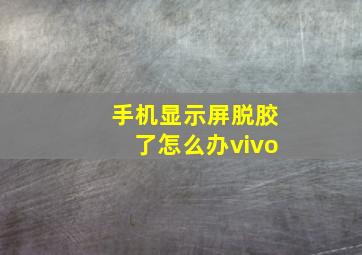 手机显示屏脱胶了怎么办vivo