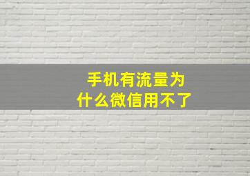 手机有流量为什么微信用不了