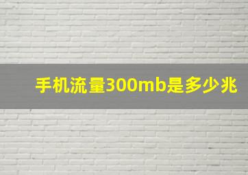 手机流量300mb是多少兆