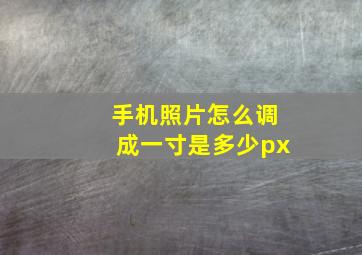 手机照片怎么调成一寸是多少px