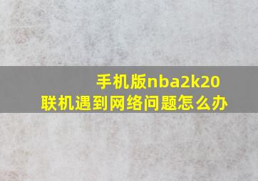 手机版nba2k20联机遇到网络问题怎么办