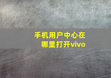 手机用户中心在哪里打开vivo