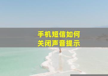 手机短信如何关闭声音提示