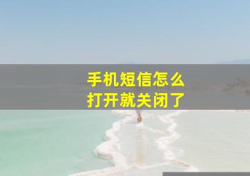 手机短信怎么打开就关闭了