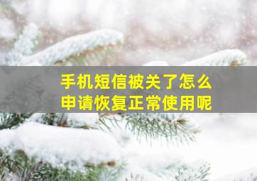 手机短信被关了怎么申请恢复正常使用呢