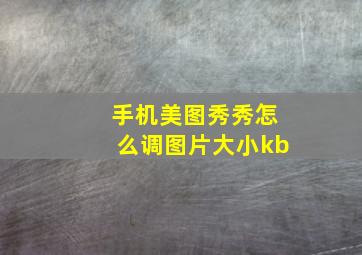 手机美图秀秀怎么调图片大小kb