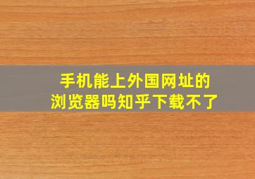 手机能上外国网址的浏览器吗知乎下载不了