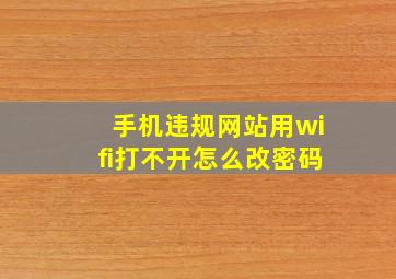 手机违规网站用wifi打不开怎么改密码