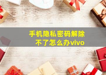 手机隐私密码解除不了怎么办vivo