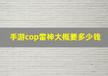 手游cop雷神大概要多少钱