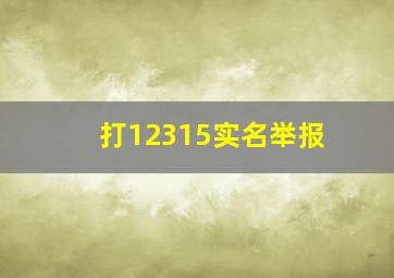 打12315实名举报