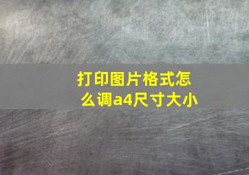 打印图片格式怎么调a4尺寸大小