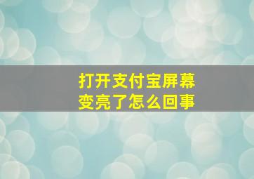 打开支付宝屏幕变亮了怎么回事