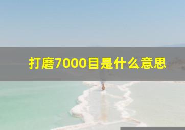 打磨7000目是什么意思